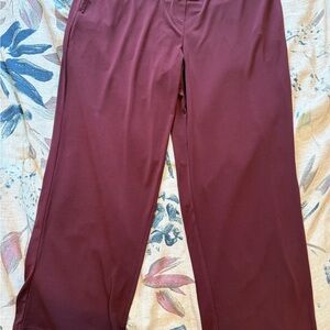 Susan Graver Burgundy Trousers 1XP wide leg stretch pants